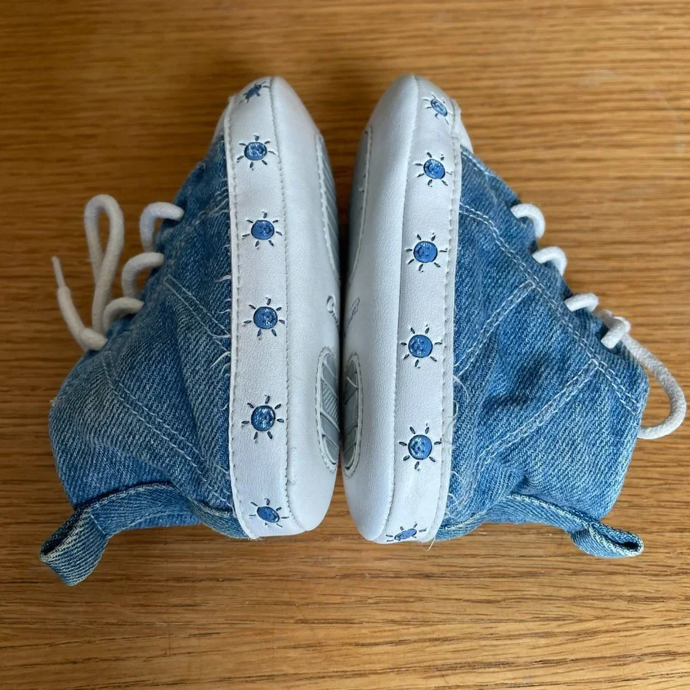 Carter’s Classics Vintage Sneaker Denim High Top Lace Up Baby Shoes Size 4